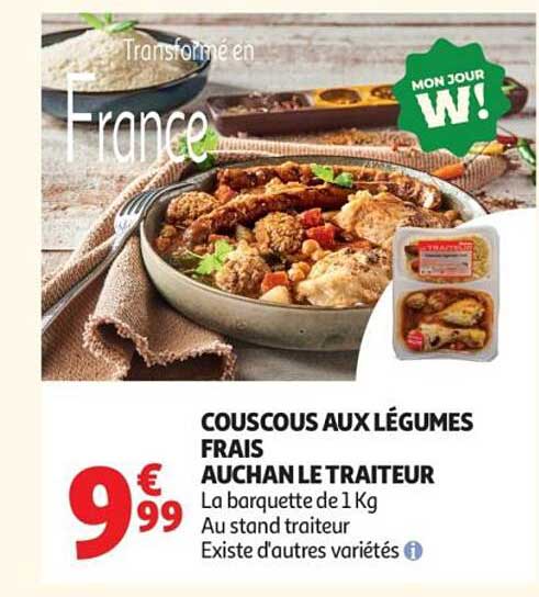 COUSCOUS AUX LÉGUMES FRAIS AUCHAN LE TRAITEUR