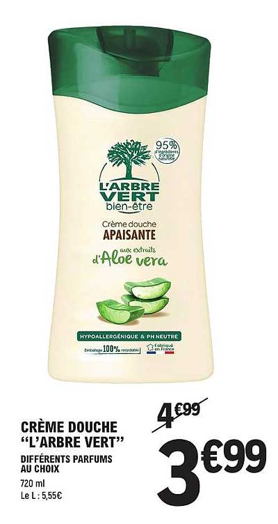 CRÈME DOUCHE “L’ARBRE VERT” DIFFÉRENTS PARFUMS AU CHOIX