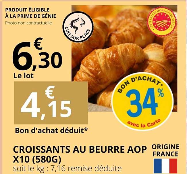 CROISSANTS AU BEURRE AOP X10 (580G)