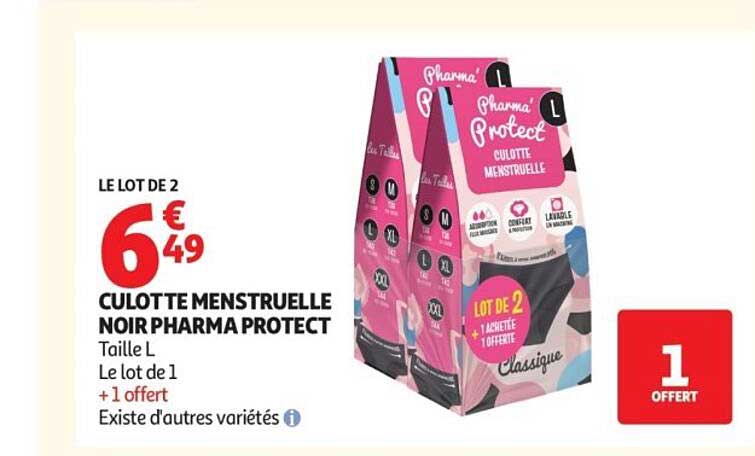CULOTTE MENSTRUELLE NOIR PHARMA PROTECT