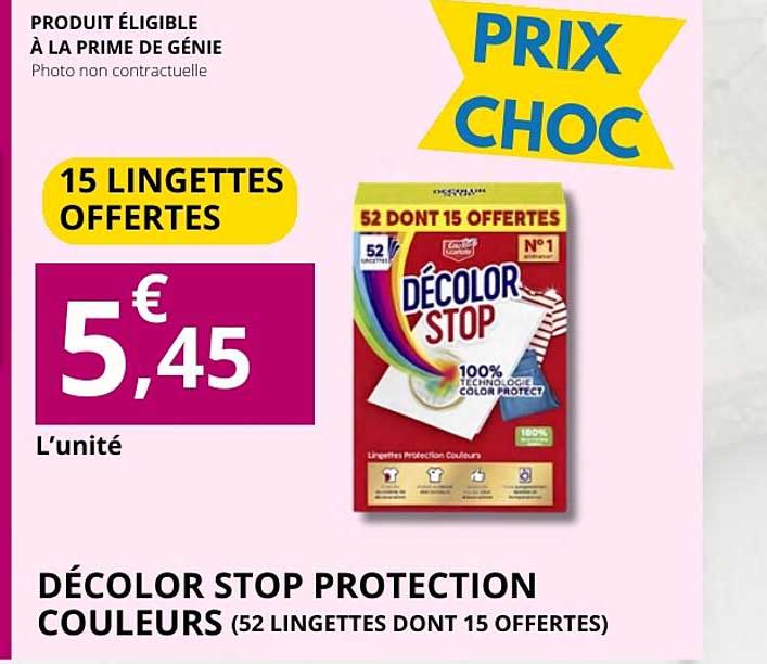 DÉCOLOR STOP PROTECTION COULEURS (52 LINGETTES DONT 15 OFFERTES)