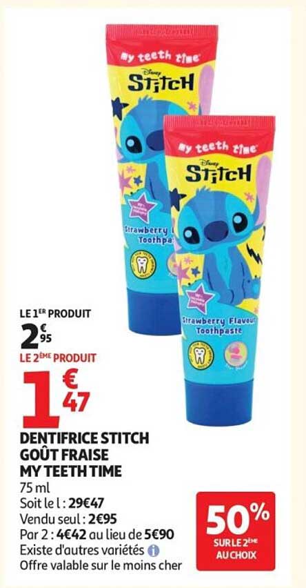 DENTIFRICE STITCH GOÛT FRAISE MY TEETH TIME