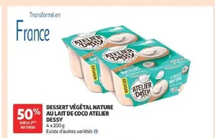 DESSERT VÉGÉTAL NATURE AU LAIT DE COCO ATELIER DESSY