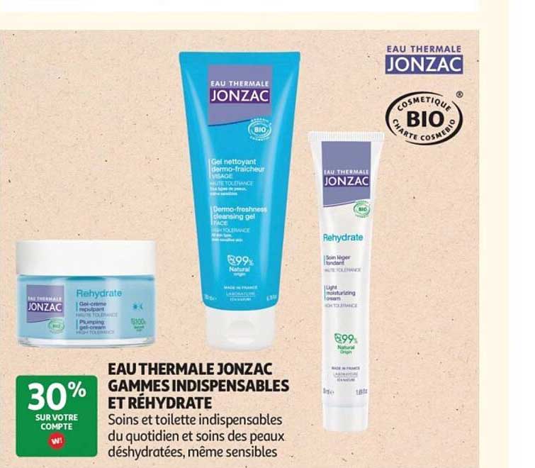 EAU THERMALE JONZAC GAMMES INDISPENSABLES ET RÉHYDRATE