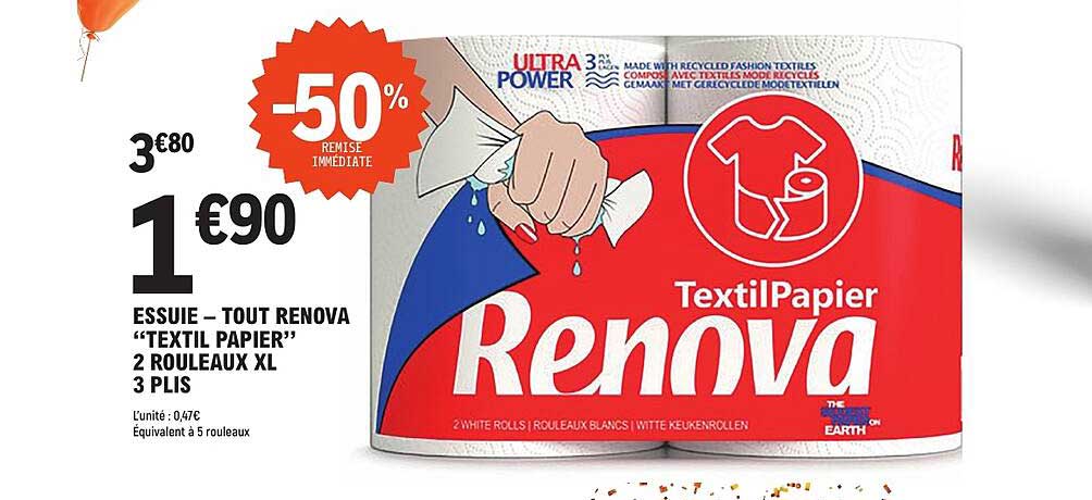 ESSUIE – TOUT RENOVA “TEXTIL PAPIER” 2 ROULEAUX XL 3 PLIS