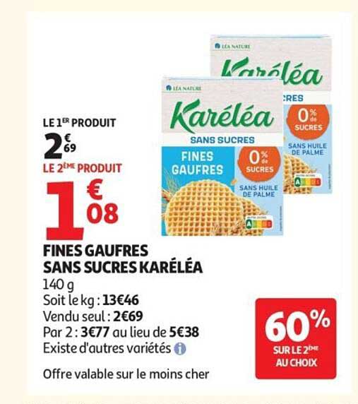 FINES GAUFRES SANS SUCRES KARÉLÉA