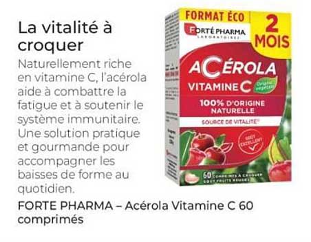 FORTÉ PHARMA – Acérola Vitamine C 60 comprimés