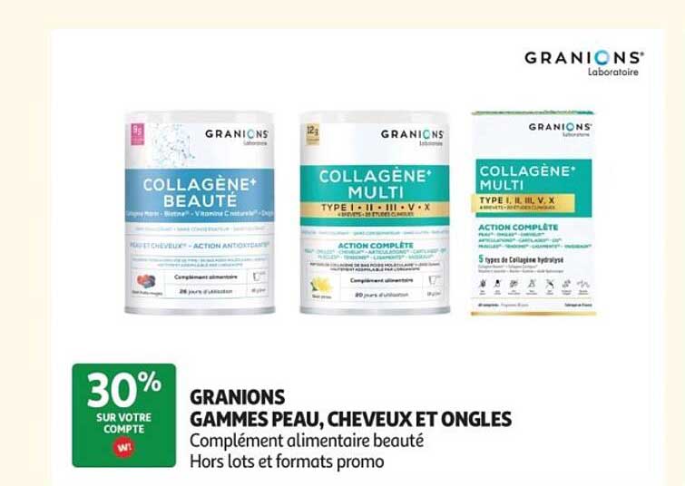 GRANIONS GAMMES PEAU, CHEVEUX ET ONGLES