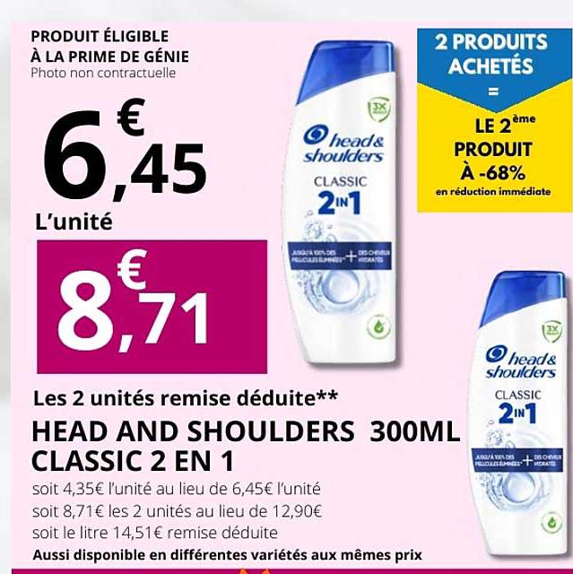 HEAD AND SHOULDERS 300ML CLASSIC 2 EN 1