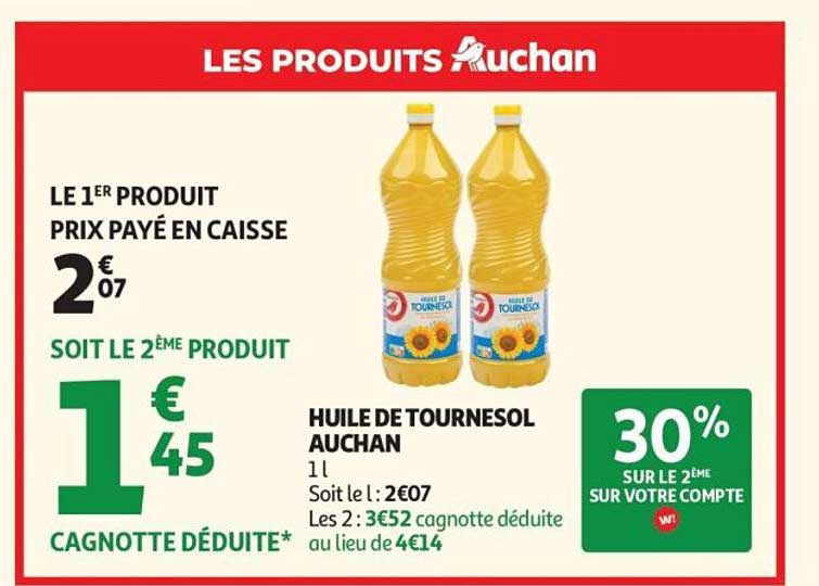 HUILE DE TOURNESOL AUCHAN