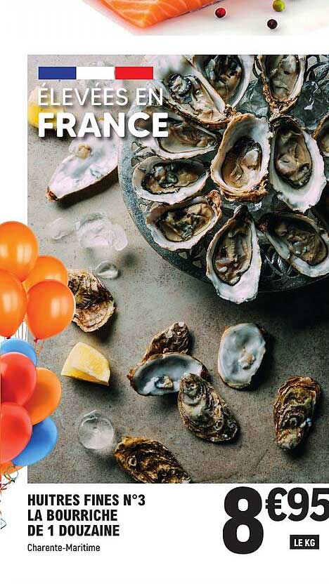 HUITRES FINES N°3 LA BOURRICHE DE 1 DOUZAINE