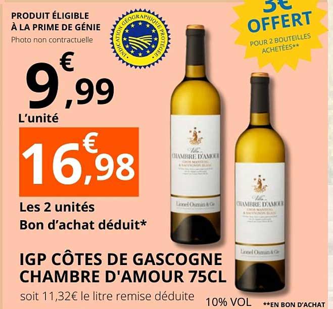IGP CÔTES DE GASCOGNE CHAMBRE D'AMOUR 75CL