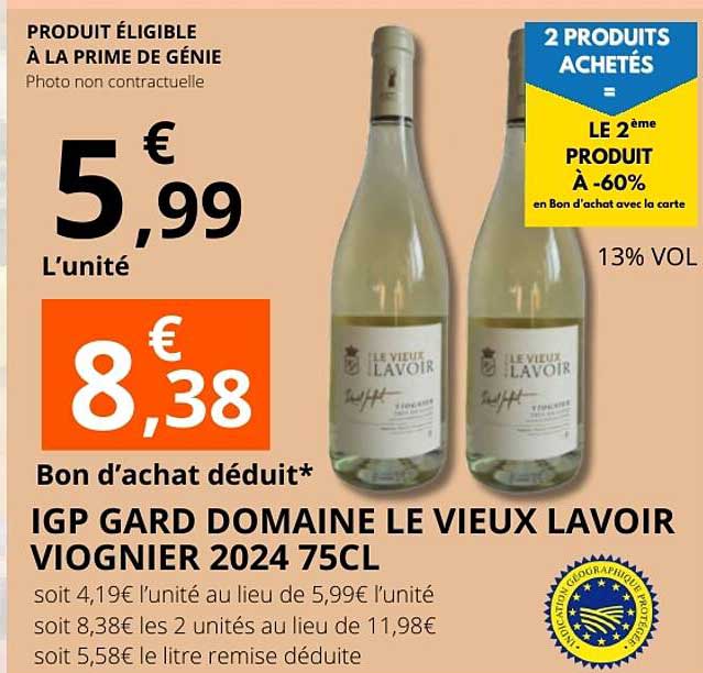 IGP GARD DOMAINE LE VIEUX LAVOIR VIOGNIER 2024 75CL