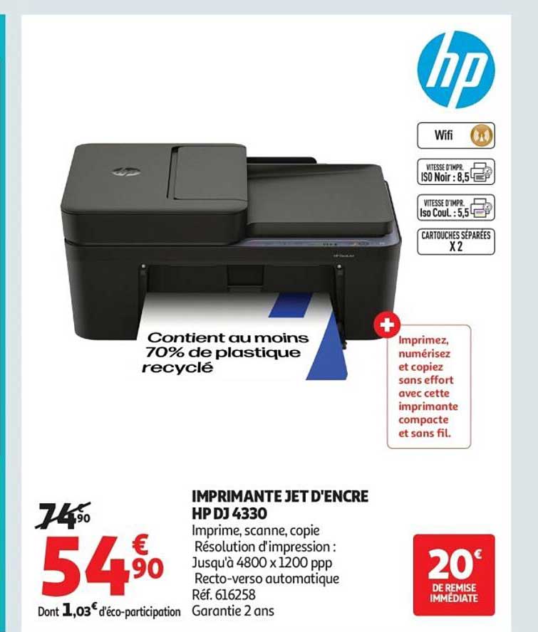 IMPRIMANTE JET D'ENCRE HP DJ 4330