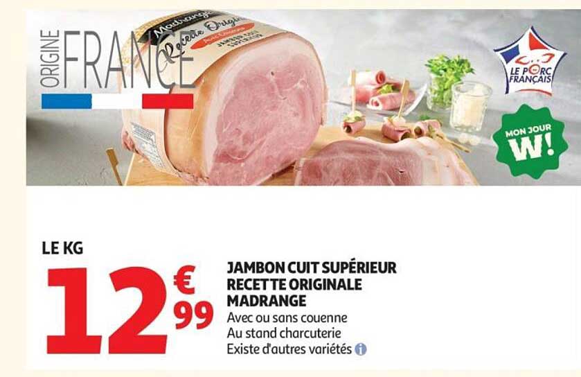 JAMBON CUIT SUPÉRIEUR RECETTE ORIGINALE MADRANGE