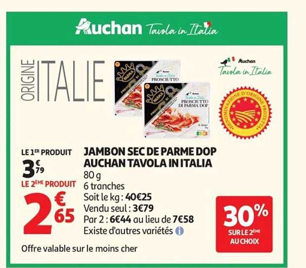 JAMBON SEC DE PARME DOP AUCHAN TAVOLA IN ITALIA