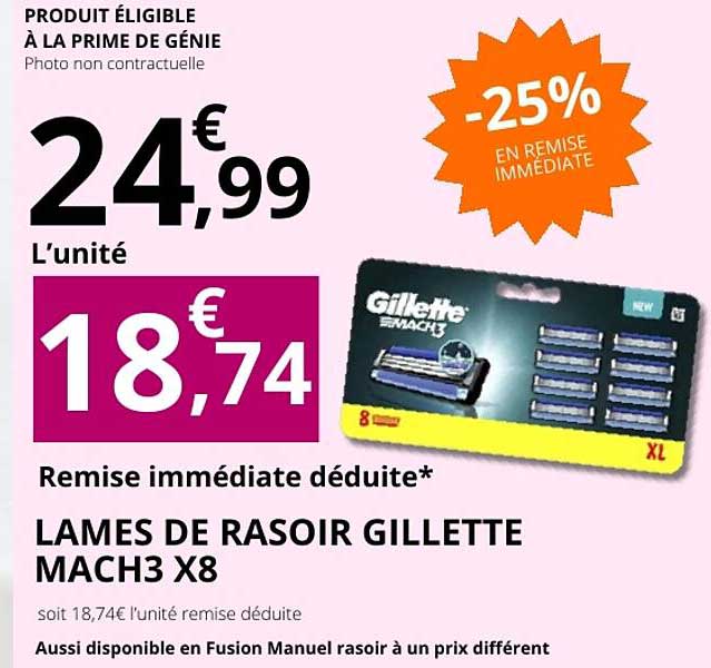 LAMES DE RASOIR GILLETTE MACH3 X8
