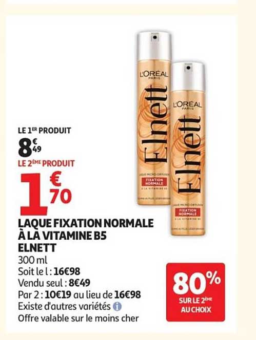 LAQUE FIXATION NORMALE À LA VITAMINE B5 ELNETT