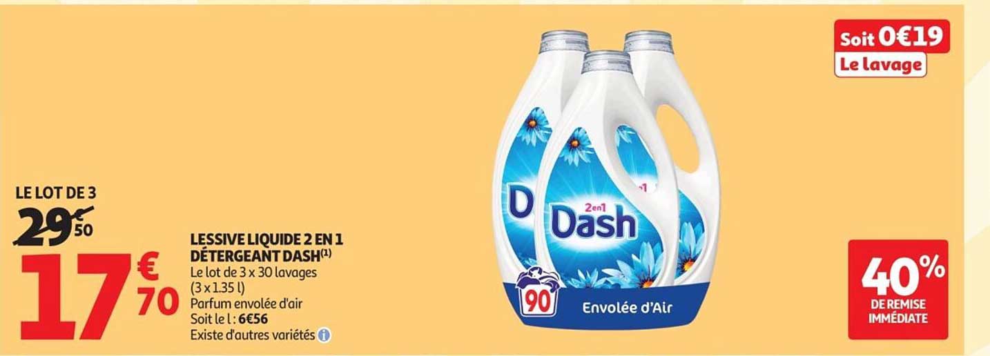 LESSIVE LIQUIDE 2 EN 1 DÉTERGENT DASH