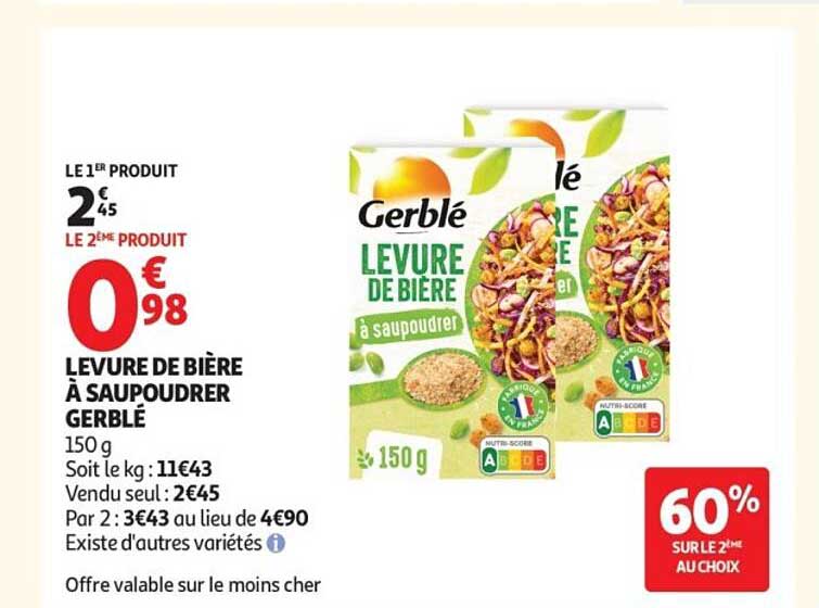 LEVURE DE BIÈRE À SAUPOUDRER GERBLÉ