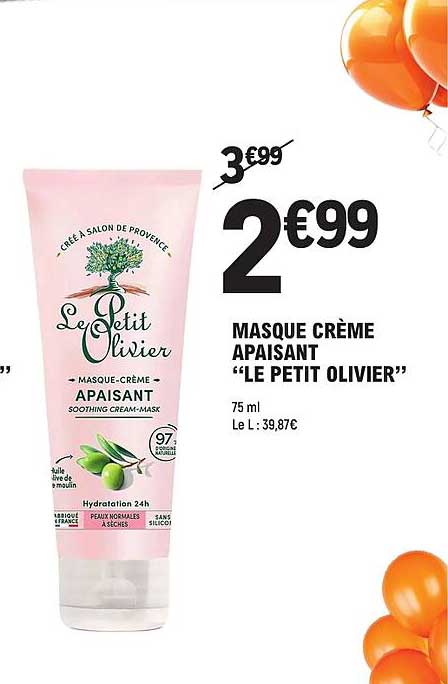 MASQUE CRÈME APAISANT “LE PETIT OLIVIER”