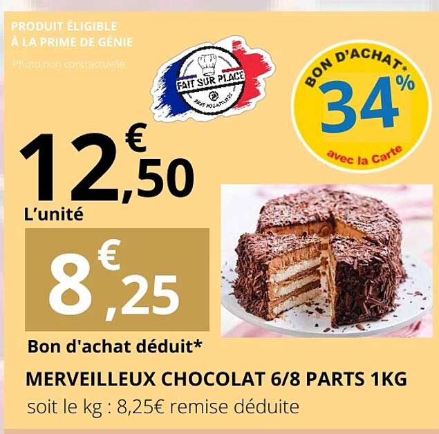 MERVEILLEUX CHOCOLAT 6/8 PARTS 1KG