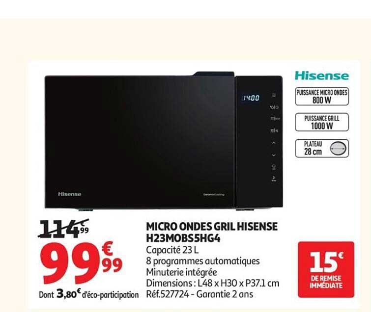 MICRO ONDES GRIL HISENSE H23MOBS5HG4