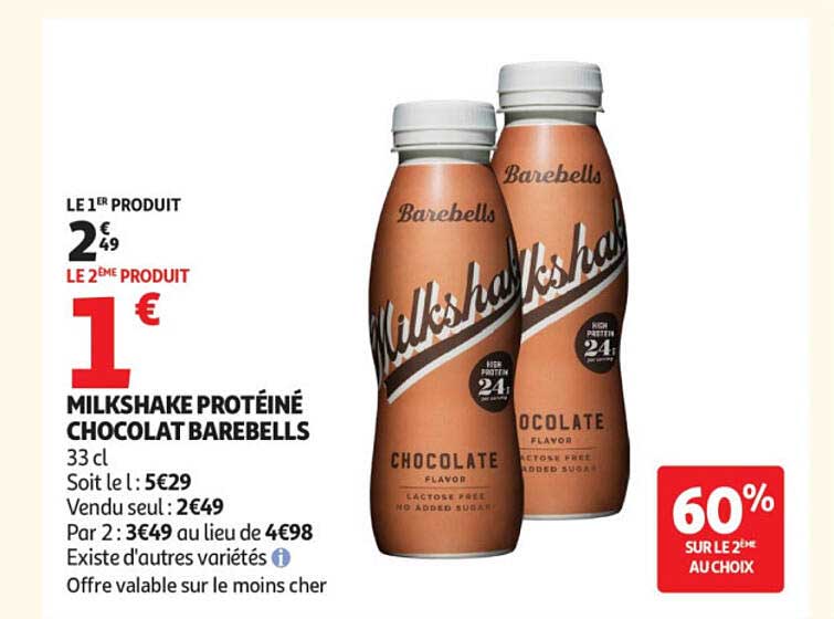 MILKSHAKE PROTÉINÉ CHOCOLAT BAREBELLS