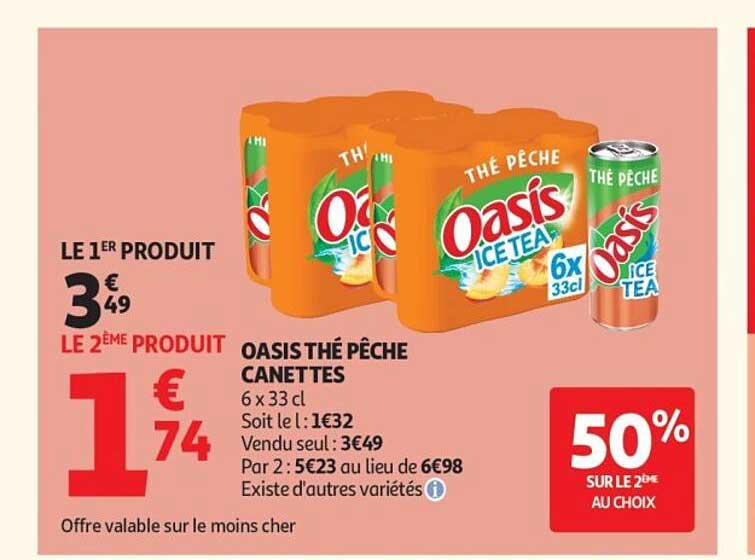 OASIS THÉ PÊCHE CANETTES