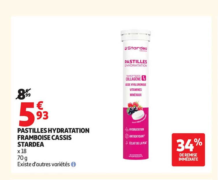 PASTILLES HYDRATATION FRAMBOISE CASSIS STARDEA