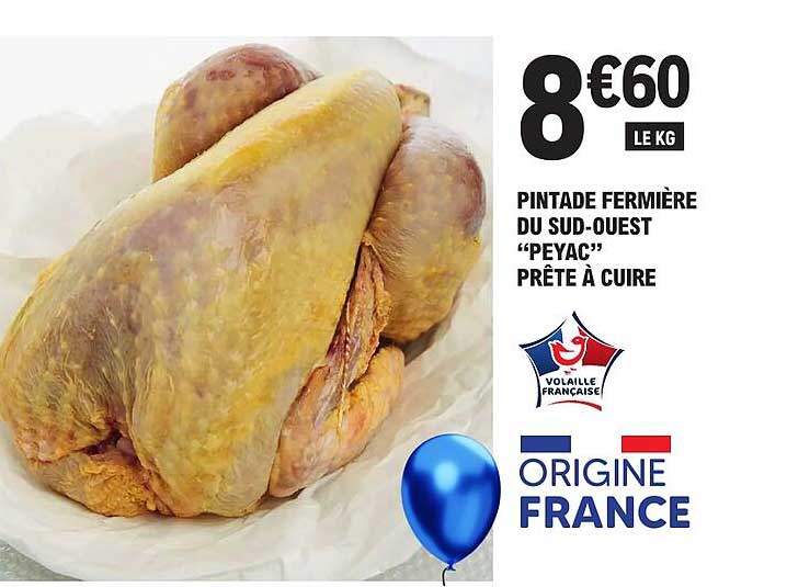 PINTADE FERMIÈRE DU SUD-OUEST “PEYAC” PRÊTE À CUIRE