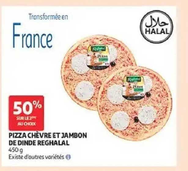 Pizza chèvre et jambon de dinde Reghalal