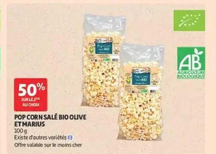 POP CORN SALÉ BIO OLIVE ET MARIUS