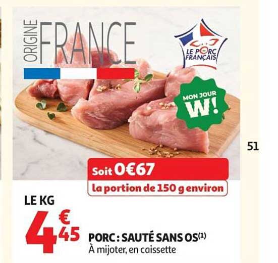 PORC : SAUTÉ SANS OS