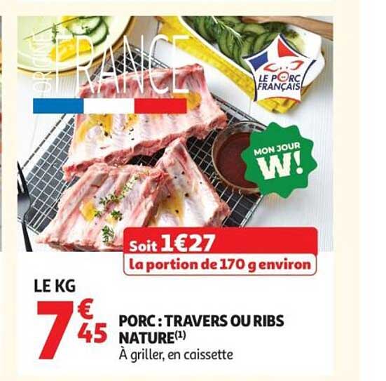 PORC : TRAVERS OU RIBS NATURE(1)