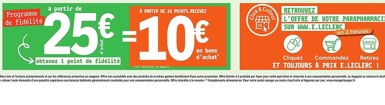 Programme de fidélité : à partir de 25€ d'achat obtenez 1 point de fidélité