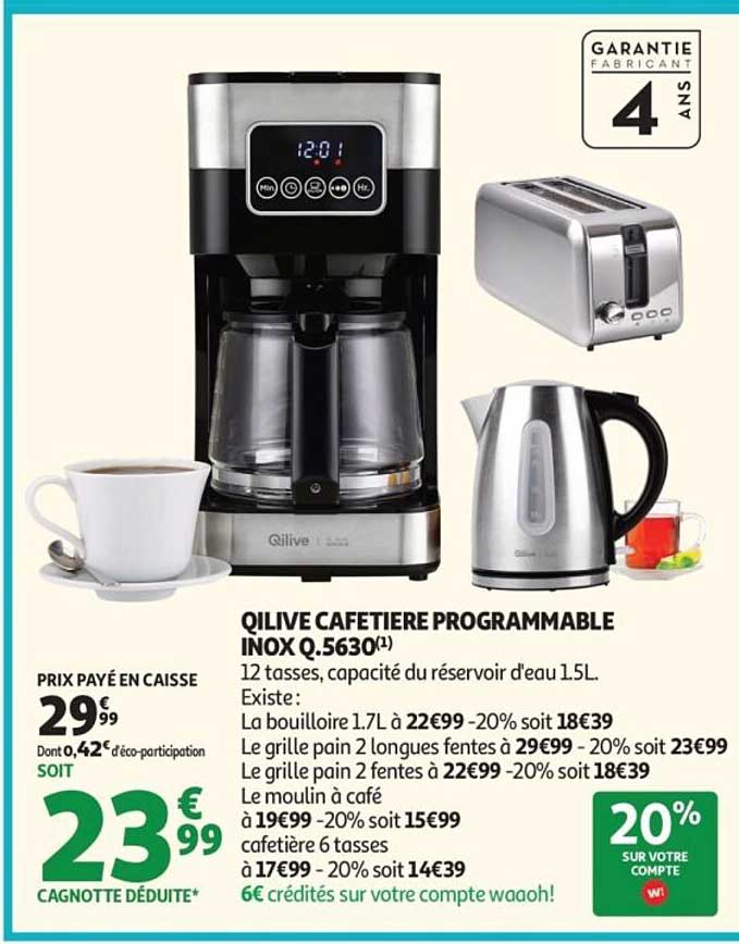 QILIVE CAFETIERE PROGRAMMABLE INOX Q.5630(1)