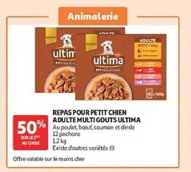 REPAS POUR PETIT CHIEN ADULTE MULTIGOÛTS ULTIMA