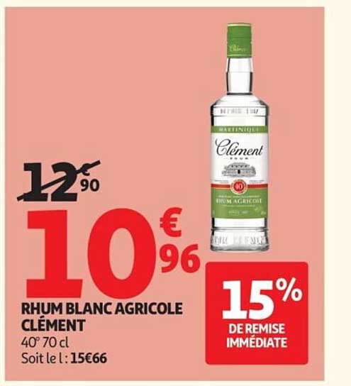Rhum blanc agricole Clément