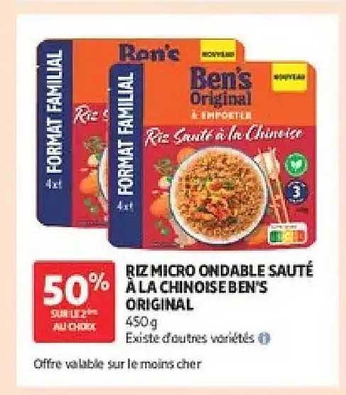RIZ MICRO ONDABLE SAUTÉ À LA CHINOISE BENS ORIGINAL