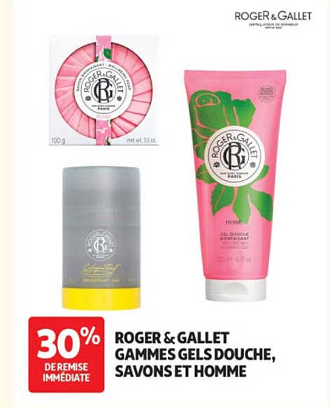 ROGER & GALLET GAMMES GELS DOUCHE, SAVONS ET HOMME