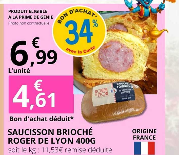 SAUCISSON BRIOCHÉ ROGER DE LYON 400G