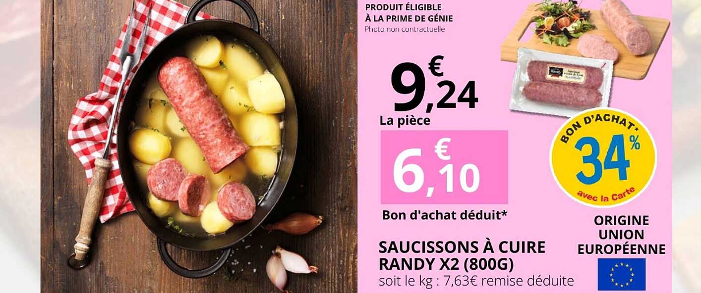SAUCISSONS À CUIRE RANDY X2 (800G)