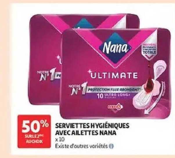 SERVIETTES HYGIÉNIQUES AVEC AILETTES NANA