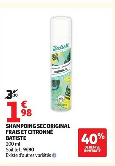 SHAMPOING SEC ORIGINAL FRAIS ET CITRONNÉ BATISTE