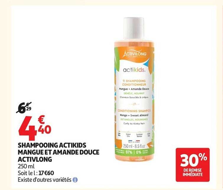 SHAMPOOING ACTIKIDS MANGUE ET AMANDE DOUCE ACTIVLONG