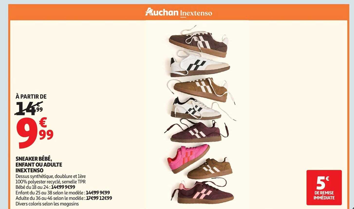 SNEAKER BÉBÉ, ENFANT OU ADULTE INEXTENSO