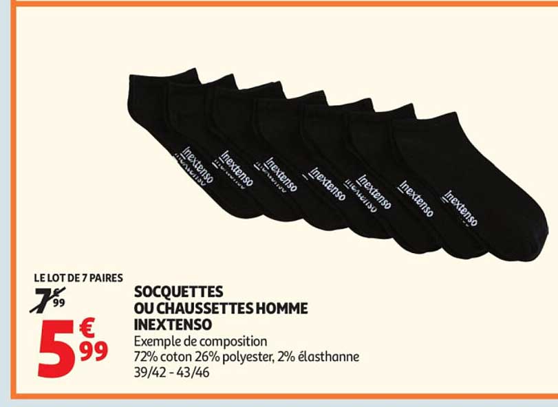 SOQUETTES OU CHAUSSETTES HOMME INEXTENSO