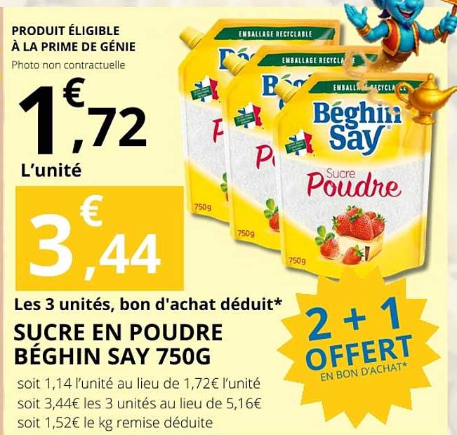 SUCRE EN POUDRE BÉGHIN SAY 750G