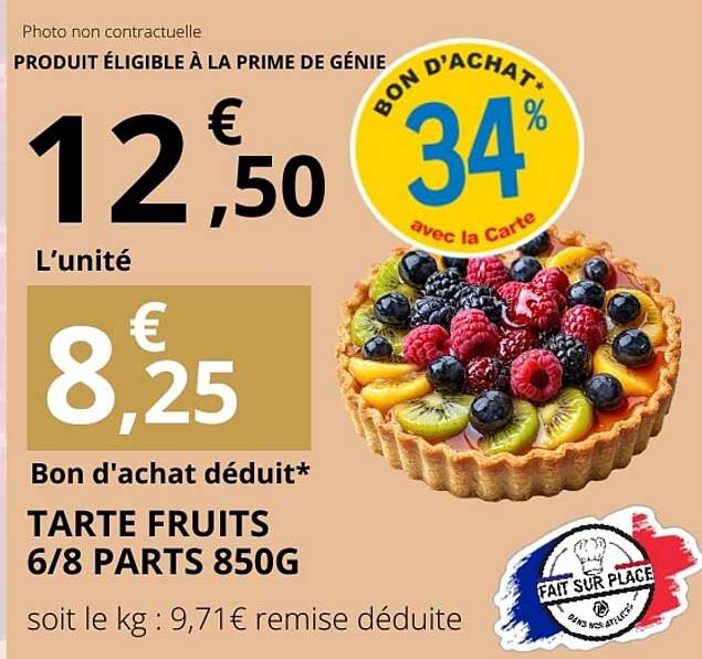TARTE FRUITS 6/8 PARTS 850G